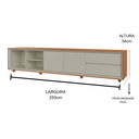 Ver imagem 2 de Rack Tv 75" 2 Portas e 2 Gavetas Premium Off White Naturalle