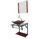 Ver imagem 2 de Gabinete de Vidro 40cm para Banheiro Cuba Quadrada Marrom - Dahora