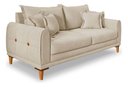 Ver imagem 6 de Sofá Living Bege 3 Lugares Bouclê 1.80m Pés em Madeira Bz Home Decor