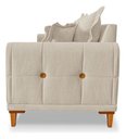 Ver imagem 7 de Sofá Living Bege 3 Lugares Bouclê 1.80m Pés em Madeira Bz Home Decor