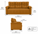 Ver imagem 3 de Sofá 03 Lugares Elegance Plus Sofisticato - Terracota