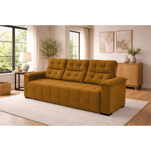 Sofá 03 Lugares Elegance Plus Sofisticato - Terracota