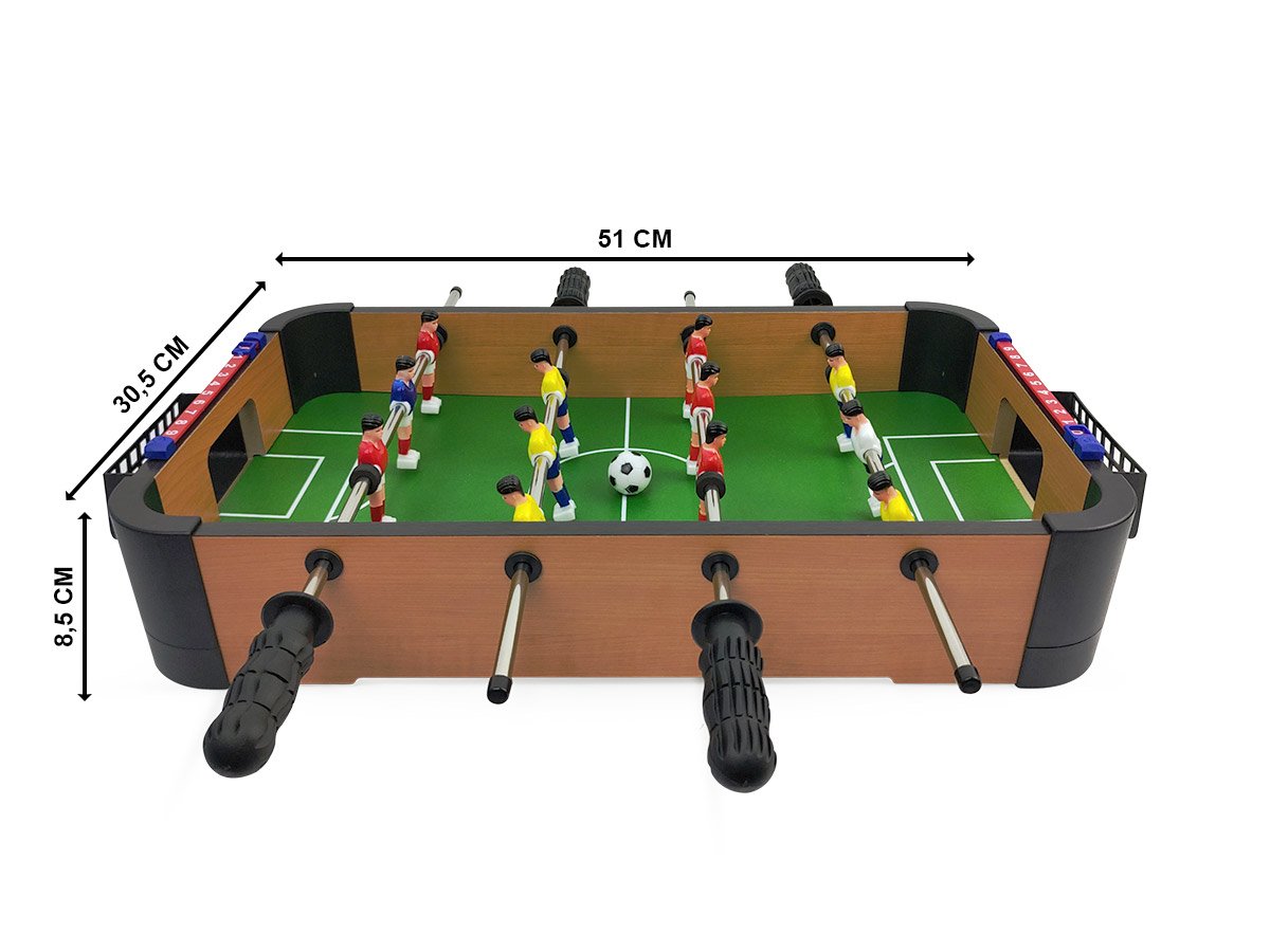 Mesa de Pebolim Mini 51CM Totó Jogo de Futebol Com 2 Bolinhas Brinquedo Hoyle Games - 2