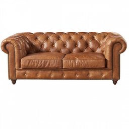 Sofá Chesterfield Couro Natural Legitimo 3 e 2 Lugares - 3