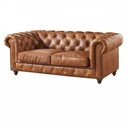 Ver imagem 2 de Sofá Chesterfield Couro Natural Legitimo 3 e 2 Lugares