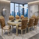 Ver imagem 2 de Mesa de Jantar com 8 Cadeiras para Festa Eventos e Jantares 85x230x110cm e 120x60x50cm