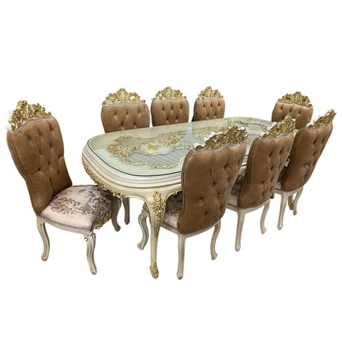 Mesa de Jantar com 8 Cadeiras para Festa Eventos e Jantares 85x230x110cm e 120x60x50cm