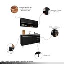 Ver imagem 3 de Conjunto Balcão de Cozinha para Pia Aéreo Dodoma Mdp/bp Preto G96 - Gran Belo
