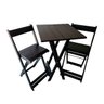 Bistro com 2 Banquetas para Bar Dobrável de Madeira Ismalu: Preto - 2