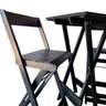 Bistro com 2 Banquetas para Bar Dobrável de Madeira Ismalu: Preto - 6