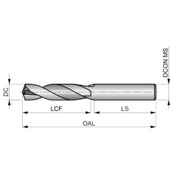 Broca Force X 3×d Med 0.3504 Inch Din 6537k R458 - 3