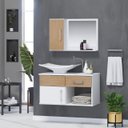 Ver imagem 1 de Conjunto New Stilo Mdf Gabinete Banheiro com Cuba e Espelheira