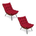 Ver imagem 1 de Kit 2 Poltronas Costela Suede Vermelho