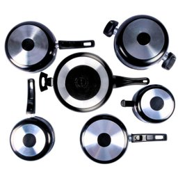 Jogo de Panelas 6 Peças com Panela de Pressão 3l Preto - 4