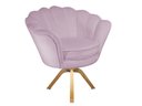 Ver imagem 2 de Poltrona Decorativa Pétala Base Giratória Madeira Suede Rosê Ms Decor