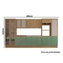 Ver imagem 2 de Armário de Cozinha Modulada Completa 08 Peças 4,00m Botanic Kappesberg
