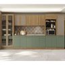 Armário de Cozinha Modulada Completa 08 Peças 4,00m Botanic Kappesberg - Nogueira/verde Oliva - 1