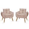 Kit 2 Poltronas Cadeiras Decorativas Opala Sala Quarto Cor:bege - 1