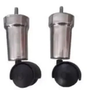 Ver imagem 3 de Kit 2 Pés Rodízios para Cama Box Metalizado 13cm de Altura