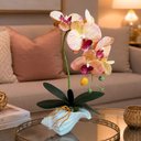 Ver imagem 1 de Arranjo Orquídea Artificial Vaso Decoração Enfeite Casa 40cm
