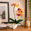 Ver imagem 3 de Arranjo Orquídea Artificial Vaso Decoração Enfeite Casa 40cm