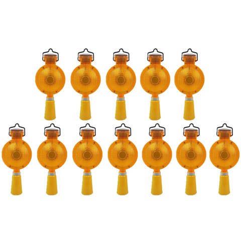 Sinalizador Solar Kit 12 Uni Viario Cone Sinalizaçao Obra Estrada Rodovia Rua Estrada Segurança Ilum