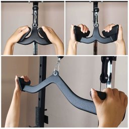 Puxador Anatomico Emborrachado 5 Uni Academia Musculaçao Costas Braço Musculo Remada Treino Biceps T - 6