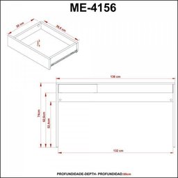 Conjunto Home Office 2 Peças com Mesa para Escritório 1 Gaveta e Gaveteiro 3 Gavetas Tecno Mobili - 8