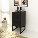 Ver imagem 4 de Conjunto Home Office 2 Peças com Mesa para Escritório e Gaveteiro 3 Gavetas 174,4cm Industrial Tecno Mobili Preto