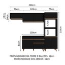 Ver imagem 4 de Cozinha Completa Madesa Reims 260008 com Armário e Balcão - Preto