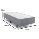 Ver imagem 2 de Base Box Solteiro 88x188x28cm 2404 Meditare Cinza Herval