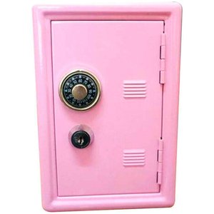 Mini Cofre Mecânico Segredo Chaves Dinheiro Joias Rosa