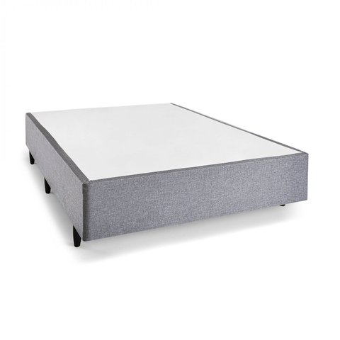 Base Box Casal Rígida Madeira Eucalipto Meditare 138x188x28cm Cinza Herval