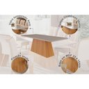 Ver imagem 2 de Conjunto: Mesa Sala Jantar Helena C/ Tampo Madeirado C/ Vidro 210x100 Cm e 8 Cadeiras Clarice Nature