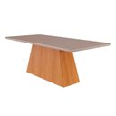 Ver imagem 5 de Conjunto: Mesa Sala Jantar Helena C/ Tampo Madeirado C/ Vidro 210x100 Cm e 8 Cadeiras Clarice Nature