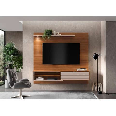 Estante Home Suspenso Trenton 1.8 Cinamomo Mel/grigio Fosco