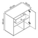 Ver imagem 4 de Armario Multiuso 1 Porta e 1 Gaveta B39 Mell Preto Novam