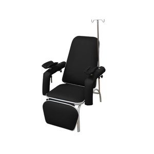Poltrona para Coleta e Hemodiálise com Suporte de Soro Standard Preta