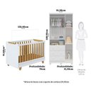 Ver imagem 3 de Quarto de Bebê com Guarda-Roupa 3 Portas e Berço 4 em 1 Minicama 100% MDF Mike Espresso Móveis Branc