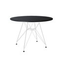 Ver imagem 5 de Mesa de Jantar Redonda 90cm Preta com 4 Poltronas Pretas Ferro Branco Preto