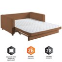 Ver imagem 4 de Sofá Cama Casal Marcelle 2 Lugares em Bouclé Talento Móveis Laranja