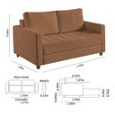 Ver imagem 5 de Sofá Cama Casal Marcelle 2 Lugares em Bouclé Talento Móveis Laranja
