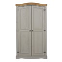 Ver imagem 2 de Guarda Roupa de Madeira Maciça com 2 Portas na cor Cinza Lavado