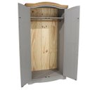 Ver imagem 4 de Guarda Roupa de Madeira Maciça com 2 Portas na cor Cinza Lavado