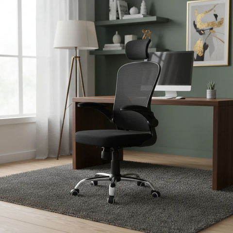 Cadeira de Escritório Ergonômica Giratória B100 com Estofado mesh luvinco com Ajuste Lombar