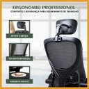 Ver imagem 7 de Cadeira de Escritório Ergonômica Giratória B100 com Estofado mesh luvinco com Ajuste Lombar