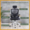 Ver imagem 4 de Cadeira de Escritório Ergonômica Giratória B100 com Estofado mesh luvinco com Ajuste Lombar