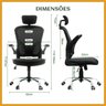 Cadeira de Escritório Ergonômica Giratória B100 com Estofado mesh luvinco com Ajuste Lombar - 11