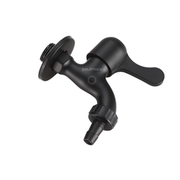 Torneira para Tanque Jardim Maquina Uso Geral Preto Fosco Black Matte com Bico Para Mangueira Metal  - 2