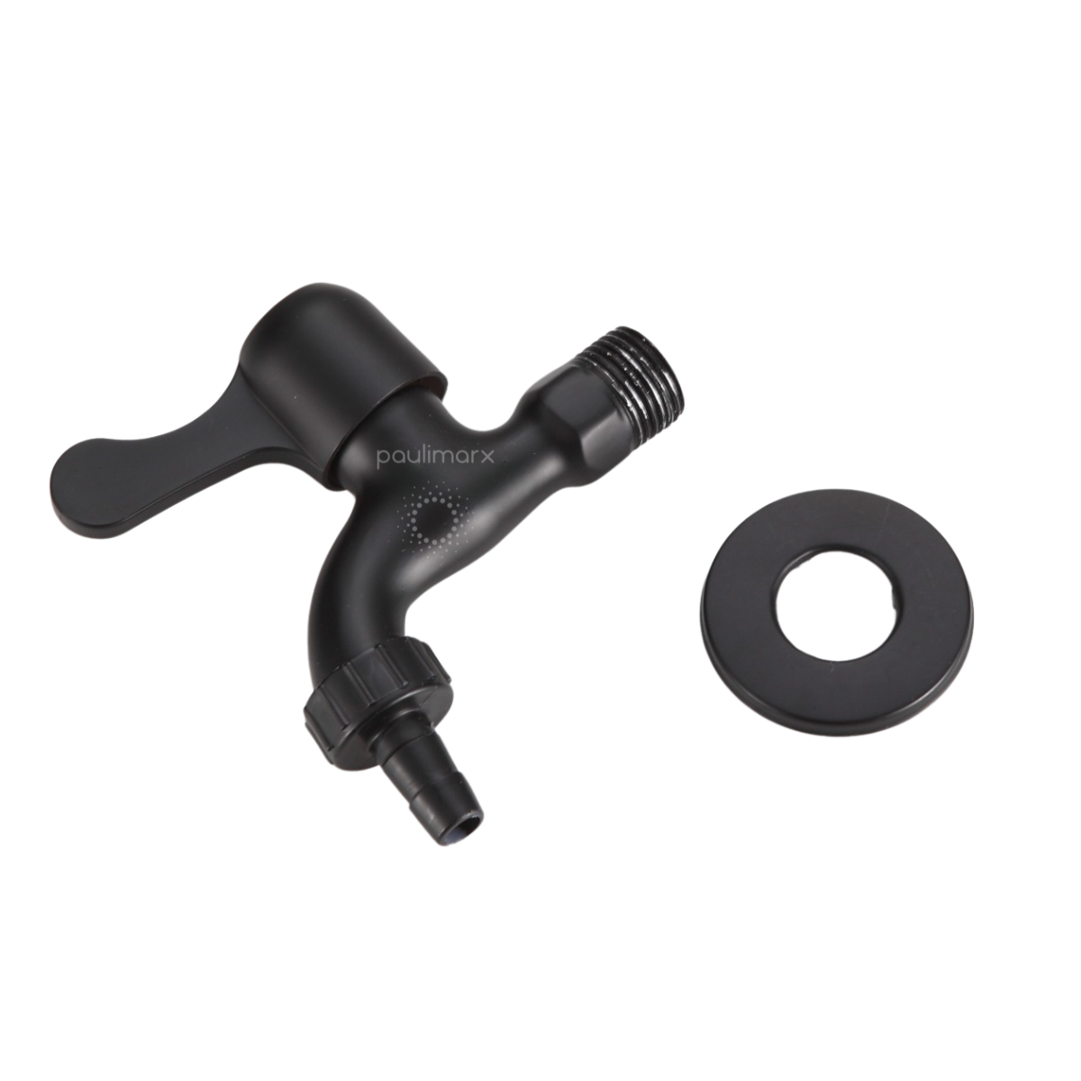 Torneira para Tanque Jardim Maquina Uso Geral Preto Fosco Black Matte com Bico Para Mangueira Metal  - 3